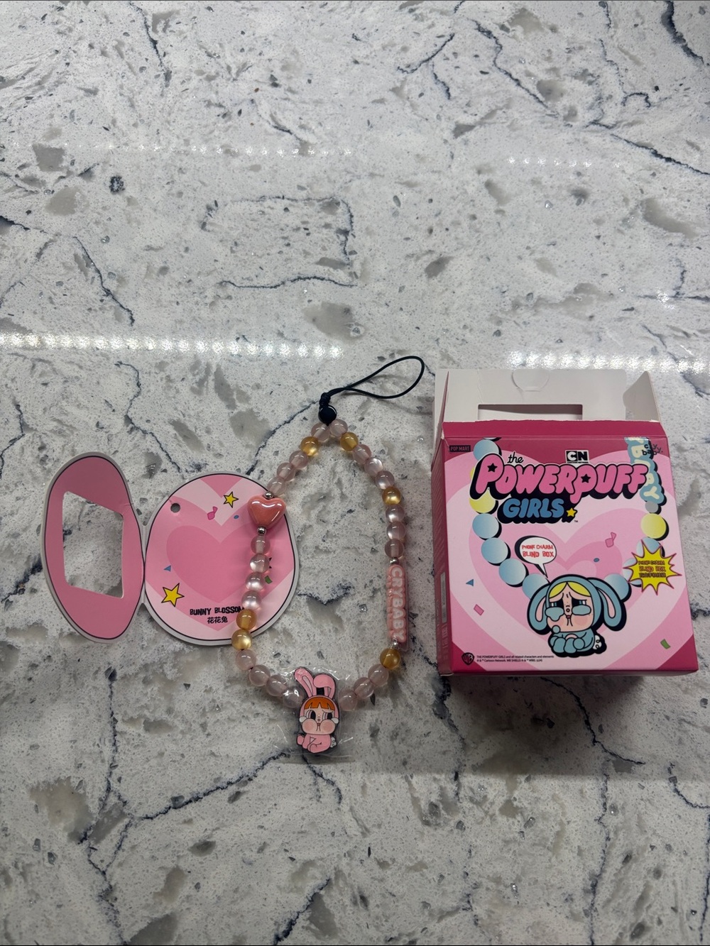 CRYBABY x Powerpuff Girls Series-Phone Charm Confirmed Box- Floral Rabbit- Bunny